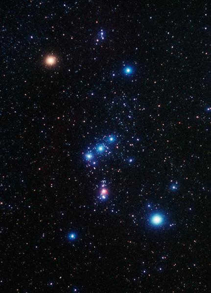 The most prominent stars and celestial objects in the constellation Orion