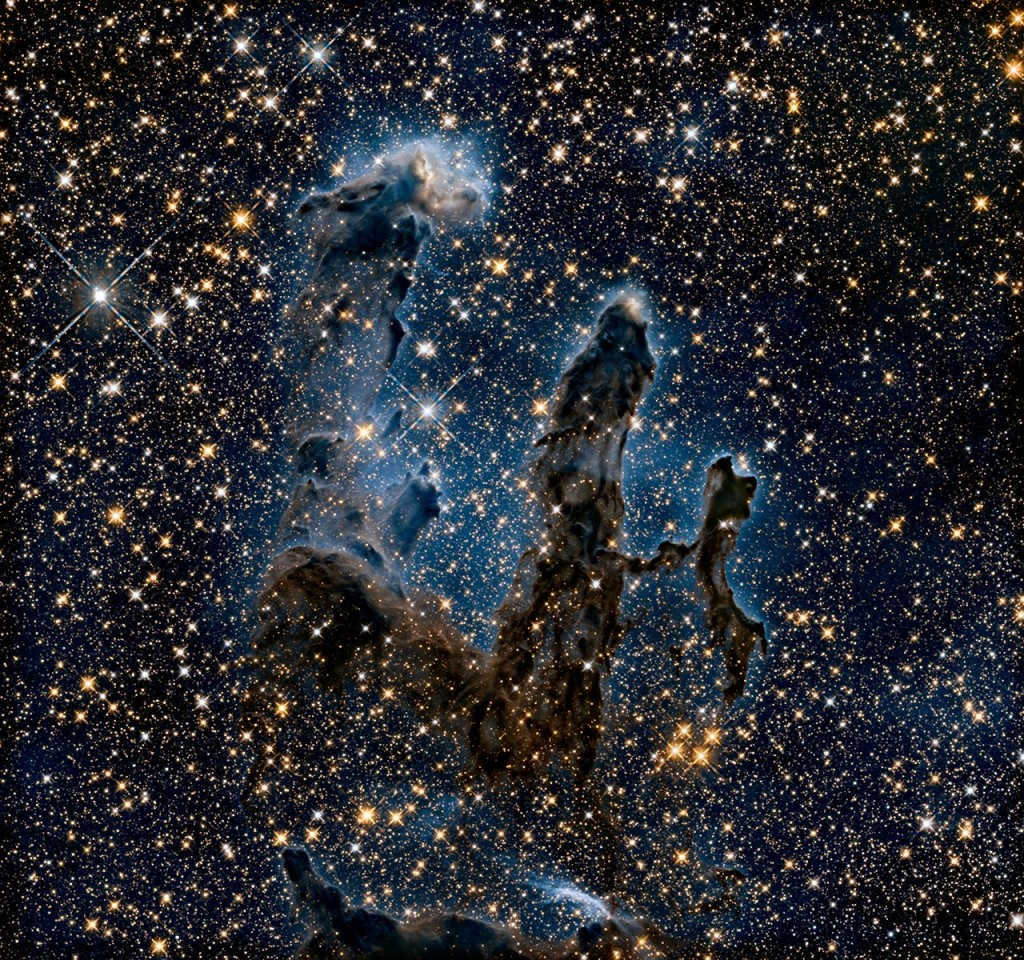 Pillars of creation in the Eagle M16 nebula, IR image.