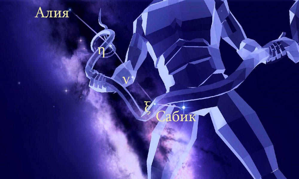 Stars of the constellation Snake (tail)