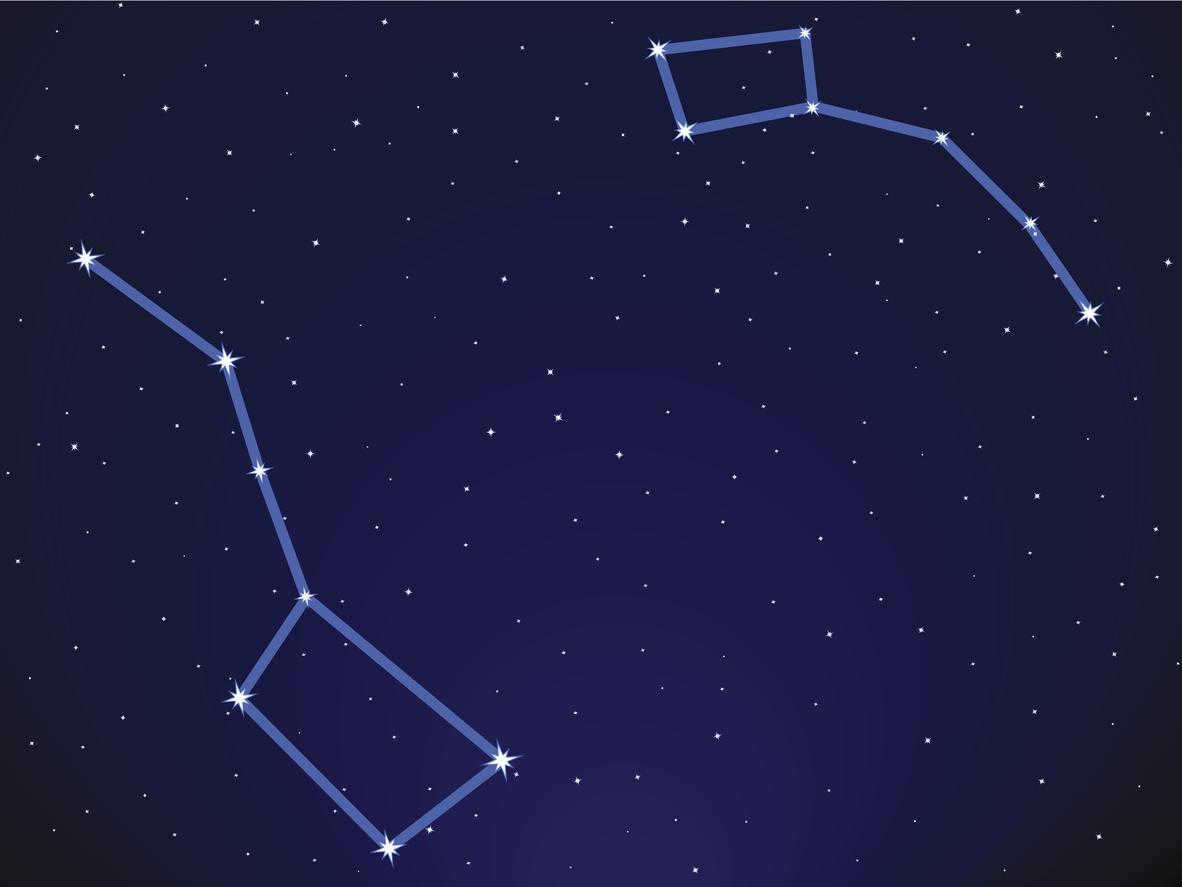 The Big Dipper and the constellation of Leo