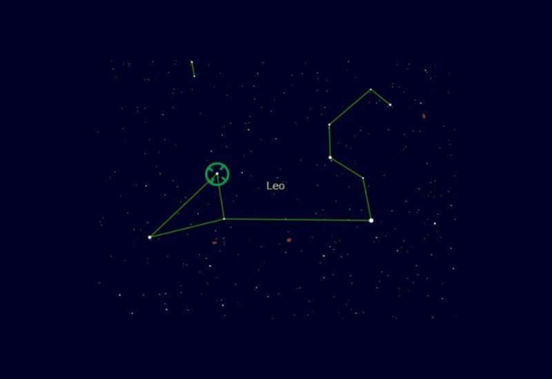 Location of Zosma in the constellation of Leo