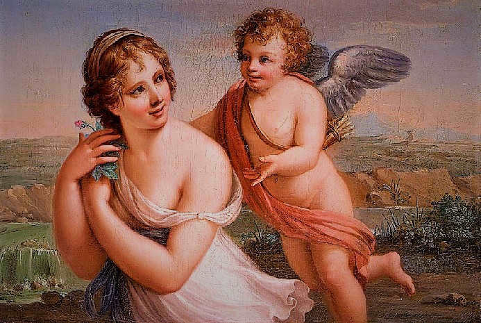 Aphrodite and Eros in painting