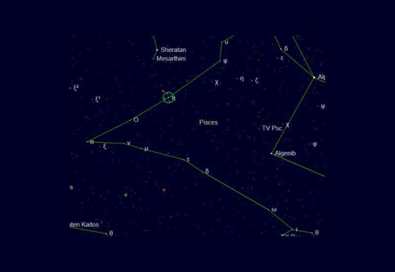 Location of Kullat Nuni in the constellation Pisces