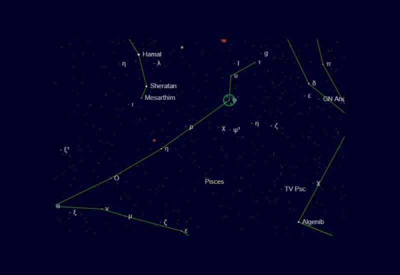 Location of the star Gamma Pisces