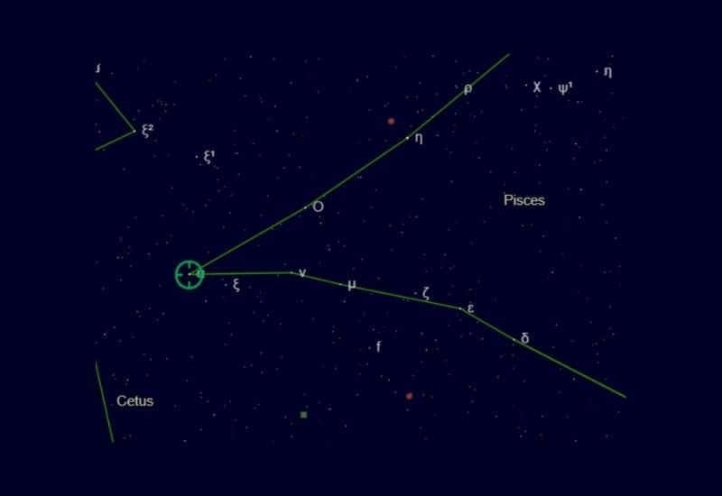 Location of Alrish in the constellation Pisces