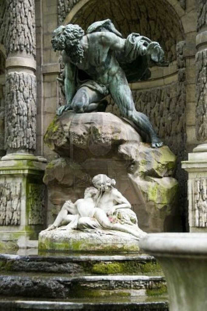 Polyphemus Surprising Acis and Galatea - Auguste Ottin 1866 - The Fontaine M_dicis, Jardin du Luxembourg, Paris - Tutt
