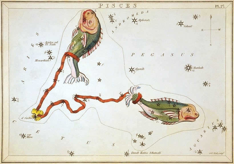 Mythology and history of the constellation Pisces