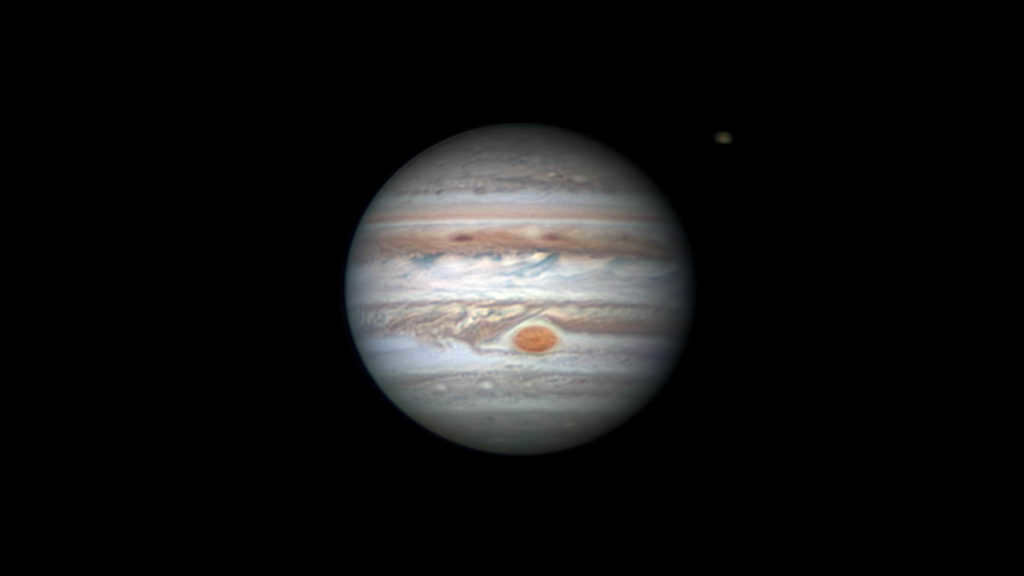 Jupiter in a good telescope from the Earth's surface