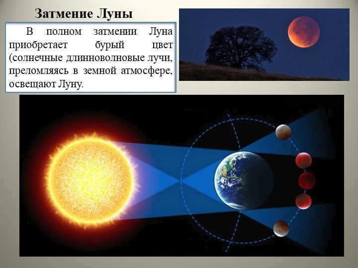 Lunar eclipseIn a total eclipse, the Moon takes on a brown color (solar longitudinal. 