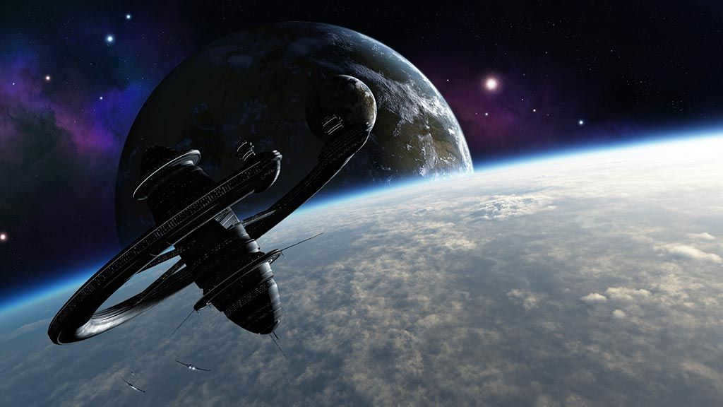 Spaceship in orbit