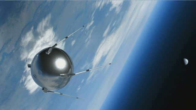 An artificial satellite in orbit