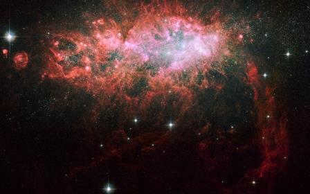 NGC 1569 is a dwarf irregular galaxy in the constellation Giraffe