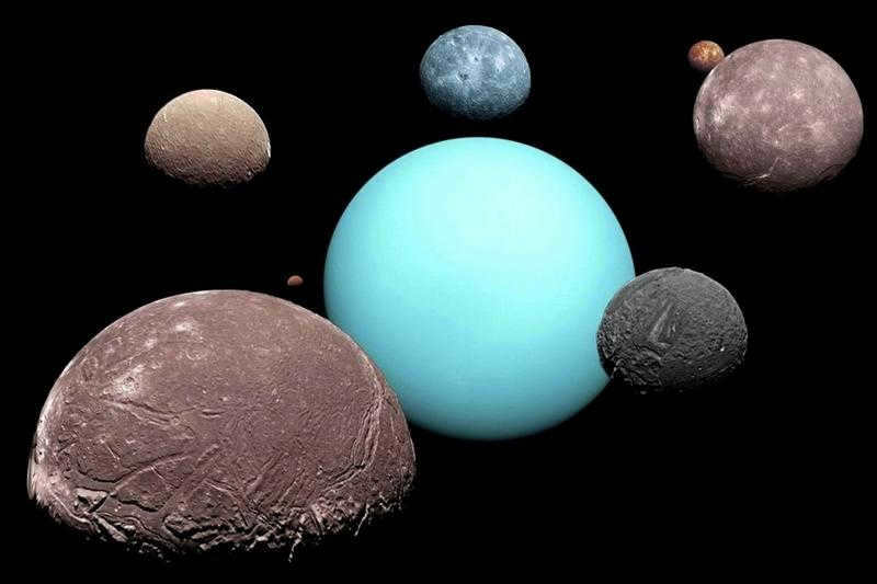 This is what the largest satellites of Uranus look like.
