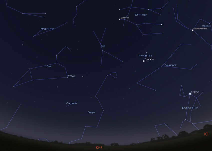 spring constellations in March