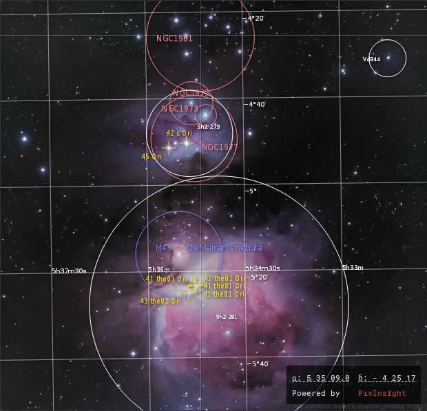 Orion Nebula chart