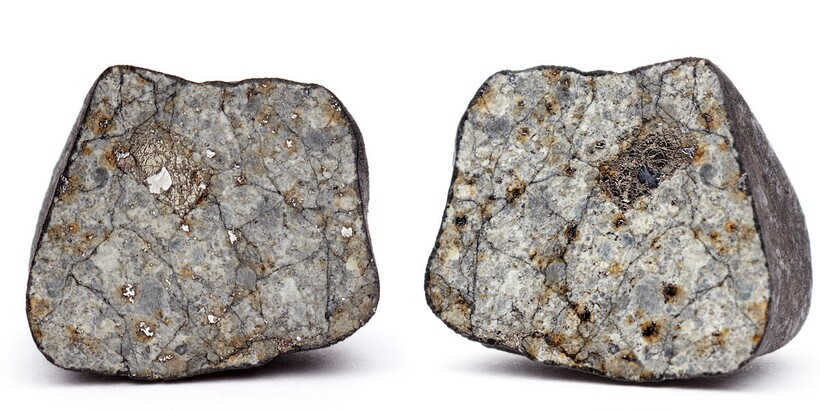 A section of the Chelyabinsk meteorite fragment