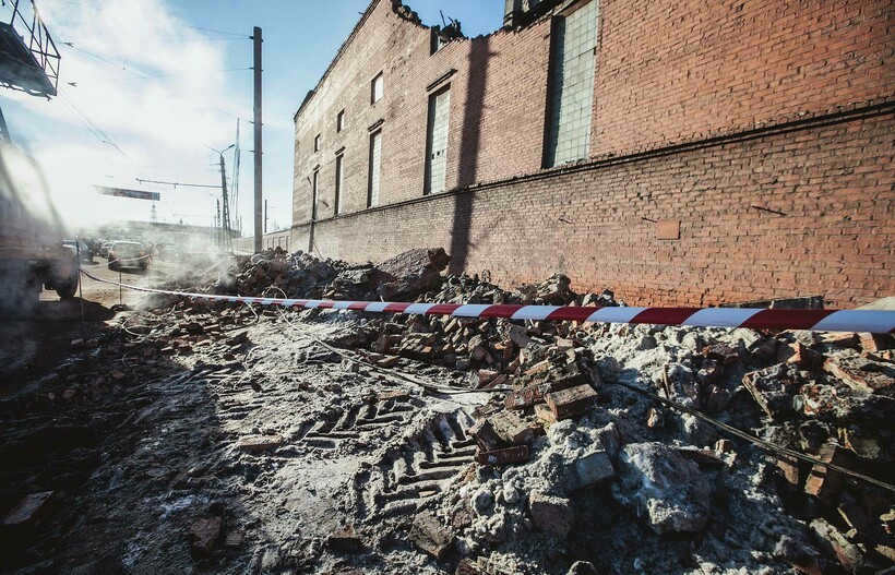 Chelyabinsk Zinc Plant after the shock wave from the meteorite
