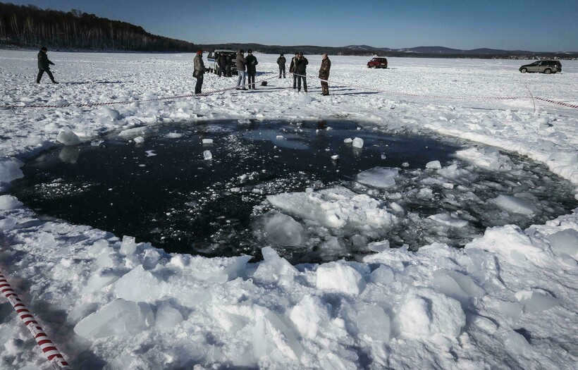 Lake Chebarkul in the Chelyabinsk Region