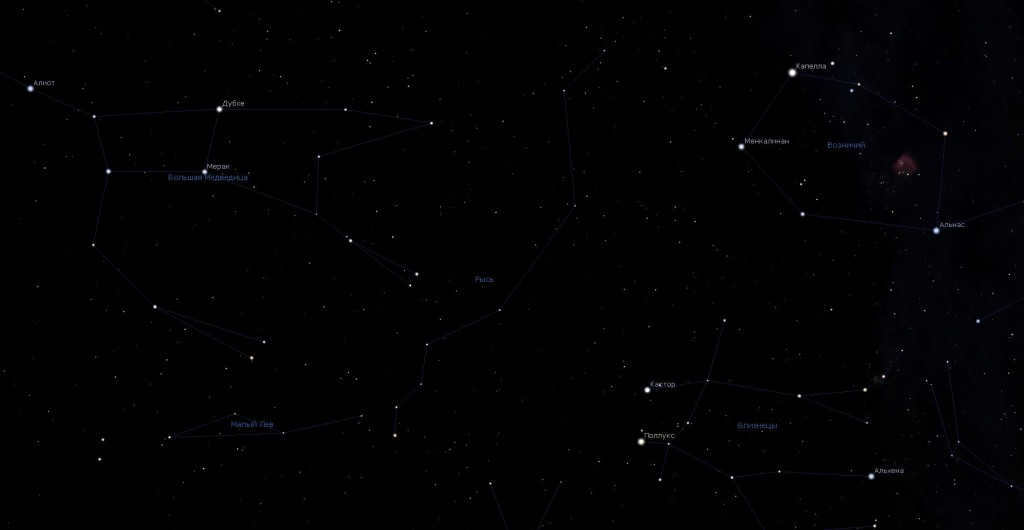 Lynx constellation. Lynx constellation - signs and symbols. Finding the lynx in the sky