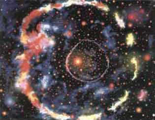 Figure 2, Center of the Galaxy. Image in conventional colors of the center of the Milky Way.