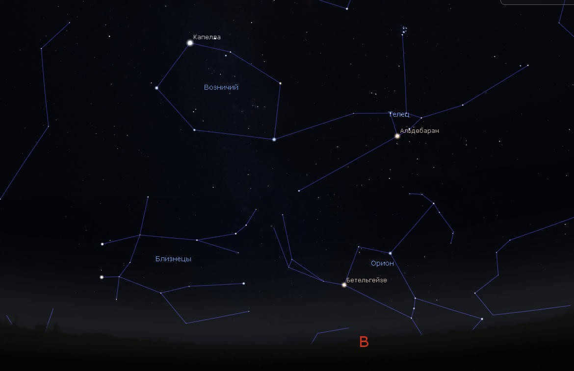 The constellation Ascendant in the sky