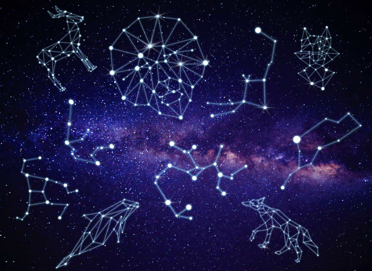 Names of beautiful stars and constellations in the sky
