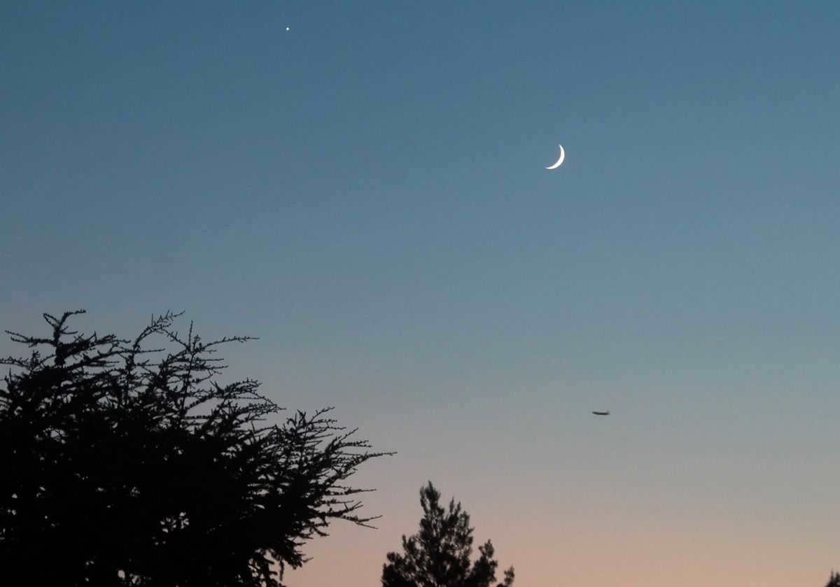 Venus and the Moon in the sky
